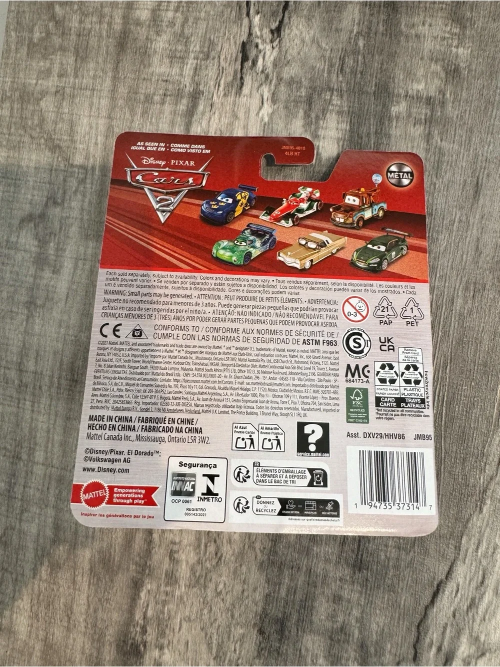 Disney Pixar Cars Race Team Fillmore with Headset Diecast Car Mattel New